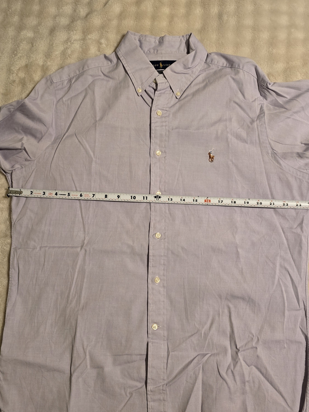 Ralph Lauren Classic Fit Mens 16.5 34-35 Lavender Button Down Shirt 100% Cotton - Picture 6 of 9